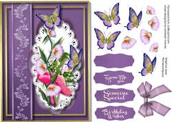 Beautiful Lilac Nasturtiums and Butterflys