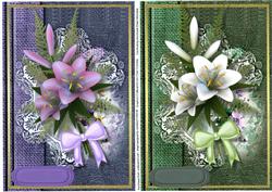 Two Lovely Toppers in Lilac / Green