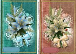 Two Lovely Toppers in Aqua / Burnt Orange