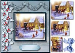 Christmas Scene the Waiting Carrage