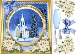 Beautiful Church with Cream Poinsettias 