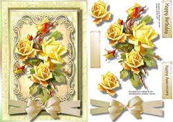 Beautiful Yellow Roses in a Ornate Frame 