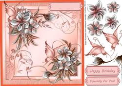 Butterflies and Flowers in Pink