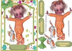 Cute Girl in Her Spotty Orange Pyjamas