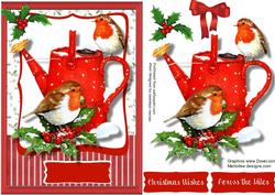 Robins on the Watering Can