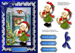 Little Girl Delivering the Christmas Cards 