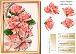 Beautiful Roses in a Swirl Plaque