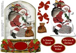 Lovely Snow Globe with Sants Going Down the Chimney