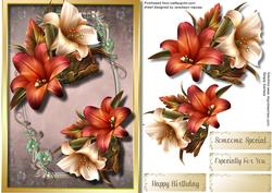 Beautiful Fall Lilies in a Ornate Frame