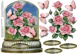 Beautiful Roses and Butterflies in a Globe