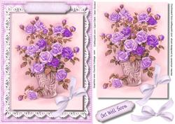 Beautiful Vase of Lilac Roses