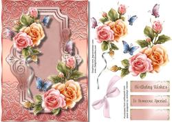 Beautiful Rosy Glow Roses on French Lace