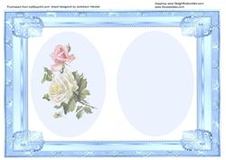 Lovely Blue Incert with Roses