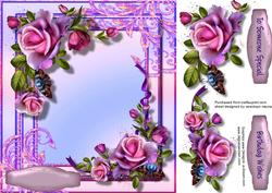 Beautiful Rosyglo Roses in a Ornate Frame