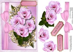 Beautiful Pink Open Roses and Baby's Breath