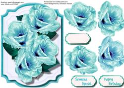 Beautiful Aquamarine Roses in a Bracket Frame