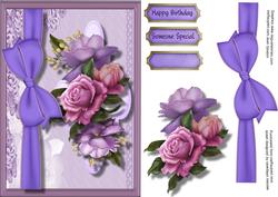 Beautiful Roses and Ribbom Bow 