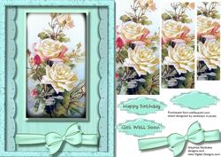 Beautiful Roses in a Scalloped Frame 