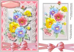 Beautiful Pansy's on Lace