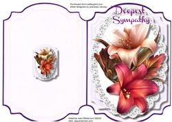 Print, Cut, and Fold , Deepest Sympathy Autumn Lillies 
