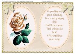 Incert ,cream with Verse and Rose