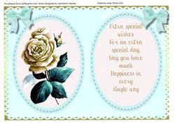 Incert , Auqa with Rose and Verse 
