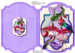 Print, Cut, and Fold, Beautiful Fushia's and Hmming Birds