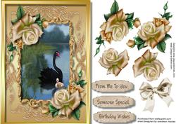 Beautiful Black Swan and Signet on the Lake 