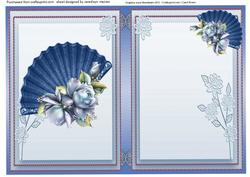 Incert, Blue Fan with Roses