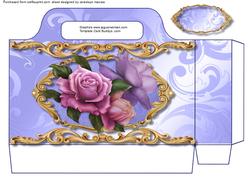 Lovely Deep Lilac Tote Bag with Roses, 