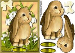 Lovely Easter Bunny in the Snowdrops