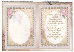 Birthday Incert Buff, with Verse