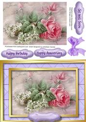 Beautiful Pink Rose and White Lilac 
