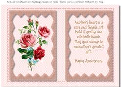 Incert, Anniversary Pink with Verse