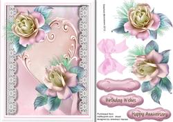 Beautiful Roses, Lace and Heart