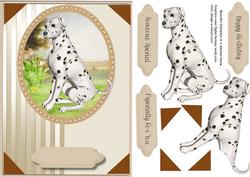 Beautiful Dalmation Dog in a Stitched Frame