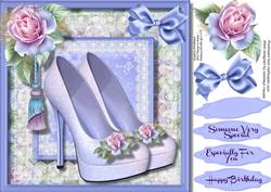 Lovely Lilac Shoes and Pink Roses 