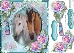 Beautiful Horsrs with Frosted Roses