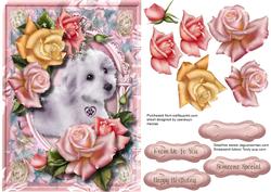 Beautiful Pup Among the Roses