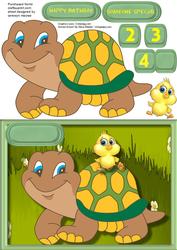 Little Chick Riding Tommy the Tortoise