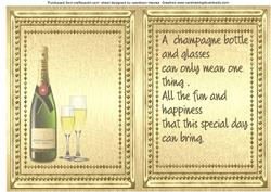 God Incert with Verse, Champagn and Glasses
