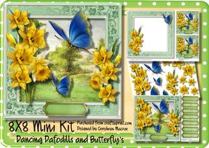 8x8 Mini Kit Lovely Dancing Dafodills and Butterfly's