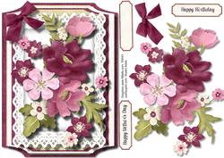 Lovely Shaped Card Front with Posy of Flowers