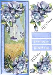 Lovely Blue Roses , Large D.l