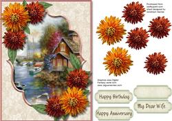 Beautiful Chrysanthemum's and Water Scene