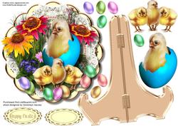 Lovely Plate and Stand with Easter Chicks 