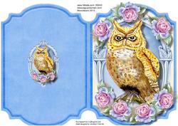Print, Cut, and Fold, Beautiful Owl and Frosted Roses