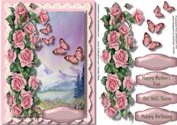 Beautiful Roses and Butterflys in a Alpine Meadow 