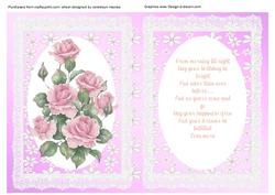 Incert Cerise Floral, with Verse