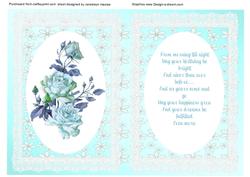 Incert Aqua Floral,with Verse